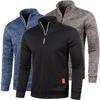 Autumn Men's Half Zipper Sweatshirts Long Sleeve Solid Color Pullover Turtleneck Streetwear Winter Warm Jacket Sport Coats