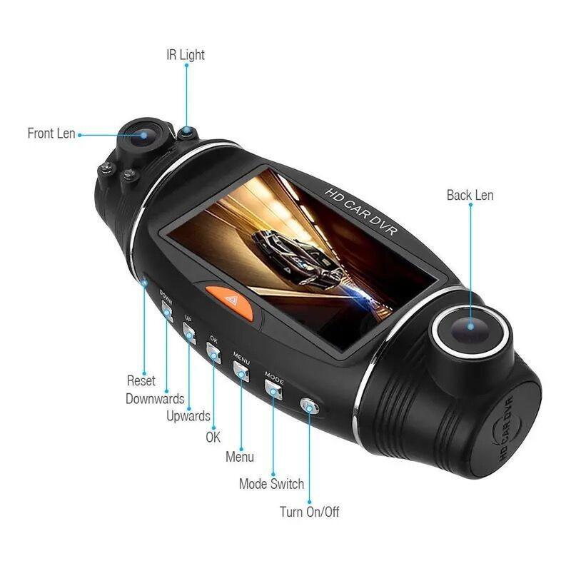 Car Dash Cam Driving Recorder Dual 1080P HD Camera Gravity Sensor Video Recordin