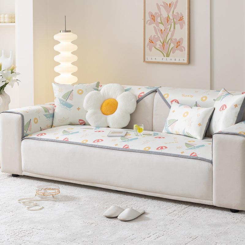 

Cartoon Ice Rattan Sofa Cushion Mat Cold Mat Ice Silk Mat Washable Summer Sofa Cover Cold Seat Cushion Summer 70*70cm