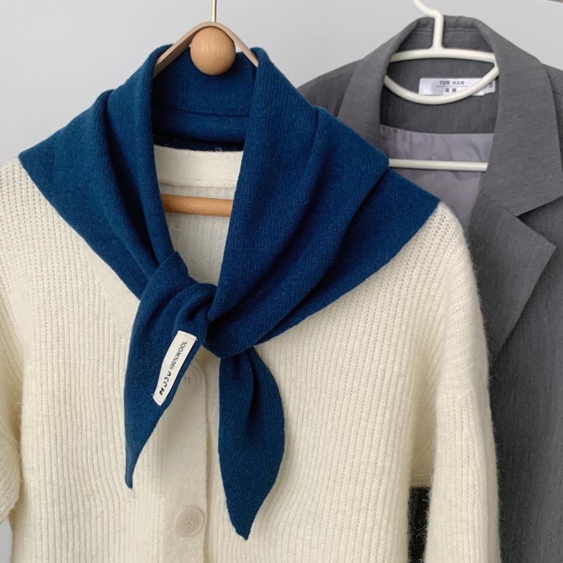 Triangle Scarf Women Headscarf Knitted Scarf Multi-functional Warm Knitted Scarf