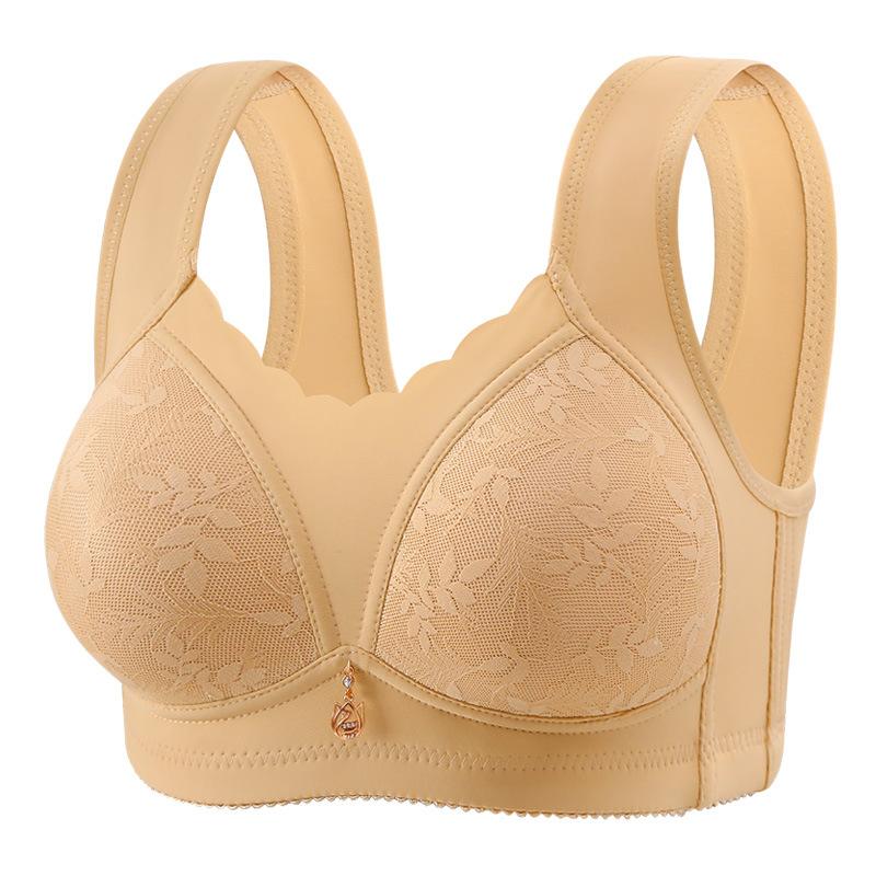 Anti-sagging Underwear Adjustment Large Size Big Red Natal Year Beautiful Back Gathering Lace Collection Breast Mother Women's Bra Cover