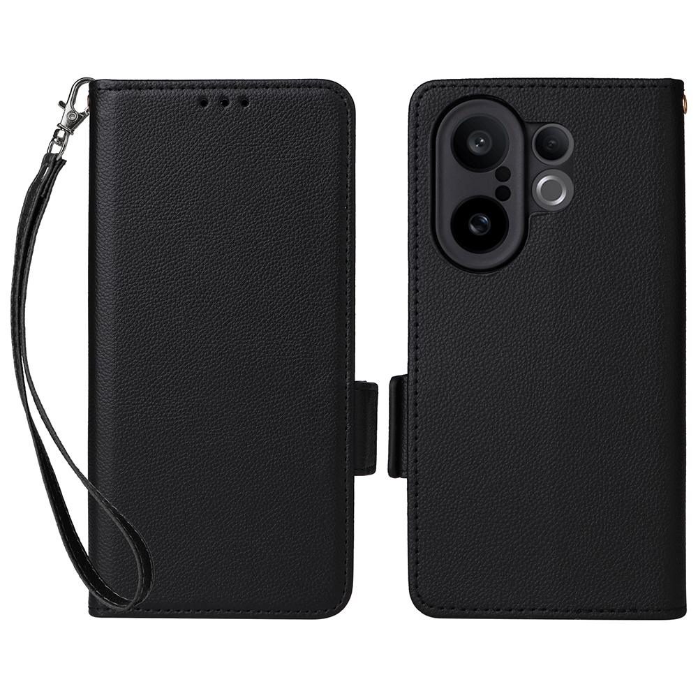 For Vivo X200 FE 5G/S30 Pro Mini 5G Case with Wrist Strap Litchi Texture PU Leather Wallet Phone Cover