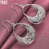925 Sterling Silver Charm Butterfly Hollow Drop Earrings Charm Fashion Jewelry