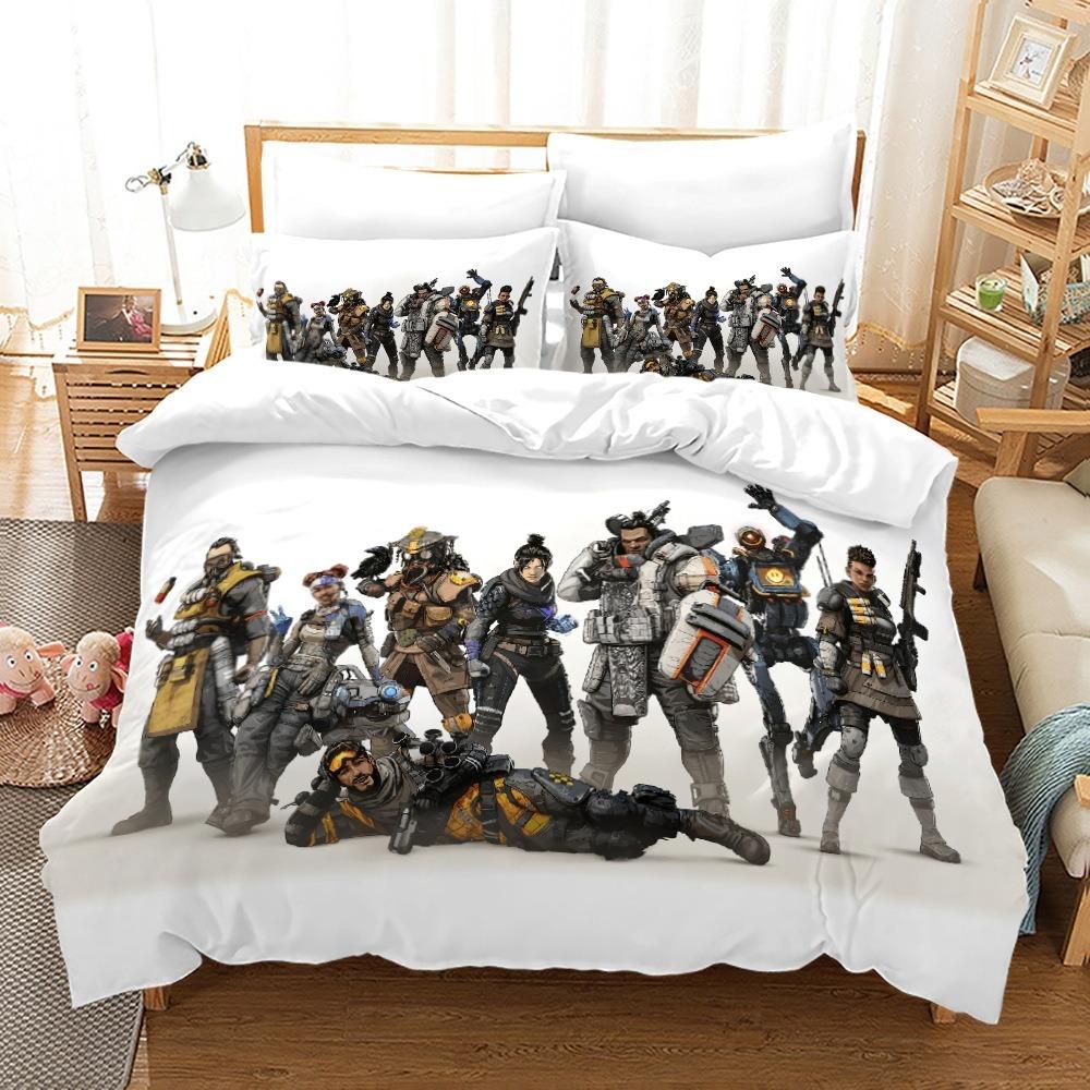 2026 APEX Heroes 3D Cartoon Duvet Cover Soft Skin-Friendly Breathable Bedding Set with Zipper for Kids Boys Girls Bedroom Decor