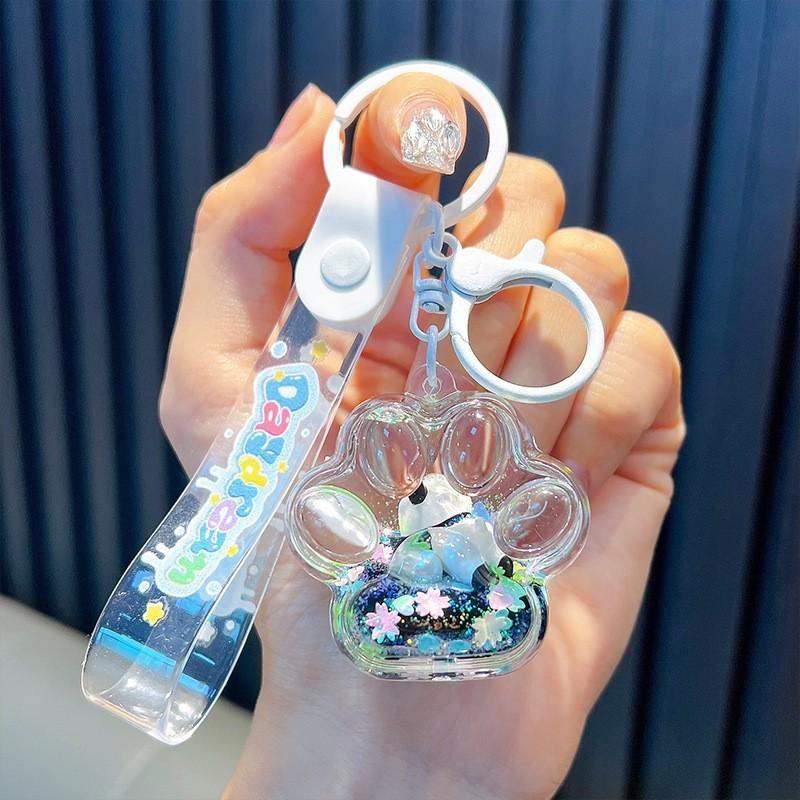 

Oil-filled Pearl Milk Tea Keychain, Floating Bear Liquid Marshmallow Bottle Hanger, Couple Gift, Bag Hanger, Women s Item. One Size білий