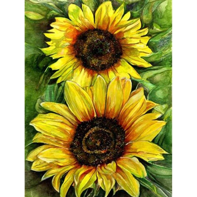 

5D DIY Алмазна картина Квітка соняшника Алмазна вишивка Живі квіти Вишивка хрестиком Повне кругле свердло Домашній декор Подарунок Full Round 20x25CM