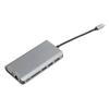 TypeC Docking Station Notebook Accessories 8in1 4K USB3.0 Hub HDMI VGA O Port Gray