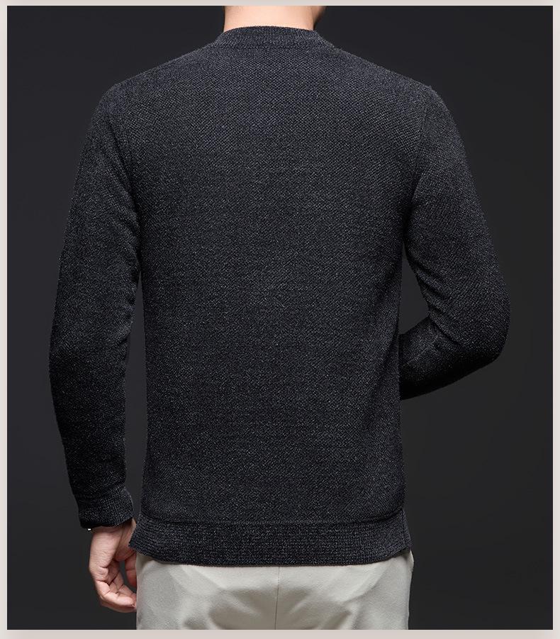 Men's Cross-border Casual Printed Long Sleeve Sweater - Warm, Simple, Versatile, Round Neck.