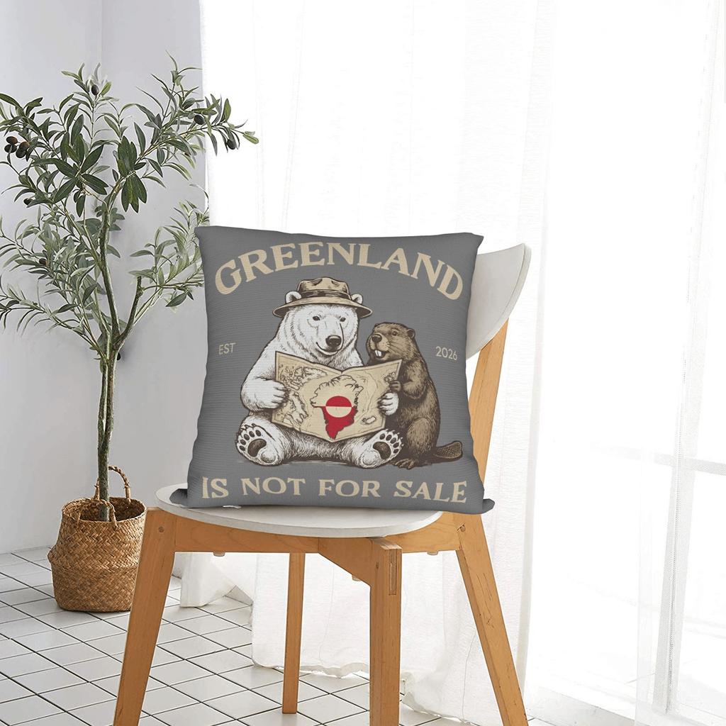 Greenland Is Not For Pillow Cover Cute Funny Pillow Case For Sofa Bedroom Home Decor Soft Pillowcases Birthday Gift