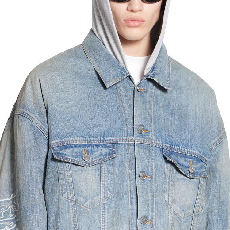 Balenciaga SS24 Denim Jacket Loose Fit Unisex Light Blue 773805TPW534868