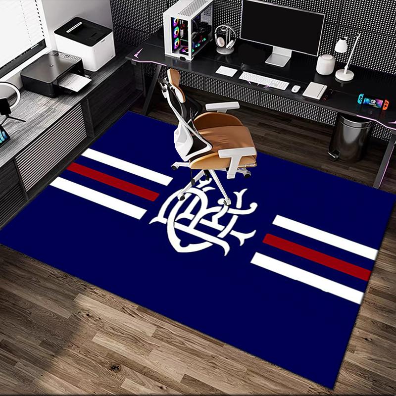 1pc Office Printed Area Carpet, Rangers FC Rug, Home Sofa Chair Mat For Christmas and Halloween Décor
