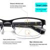 Men's Multifocal Photochromic Reading Glasses, Half-Frame with Eyebrow Support for Smart Zoom, Far and Near Vision, Trendy Cross-Border Style.