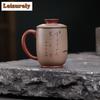111ml Yixing Handmade Purple Clay Peony Coffee Mug Couple Handgrip Cups Afternoon Tea Mug Office Water Cup Tea Services Gift
