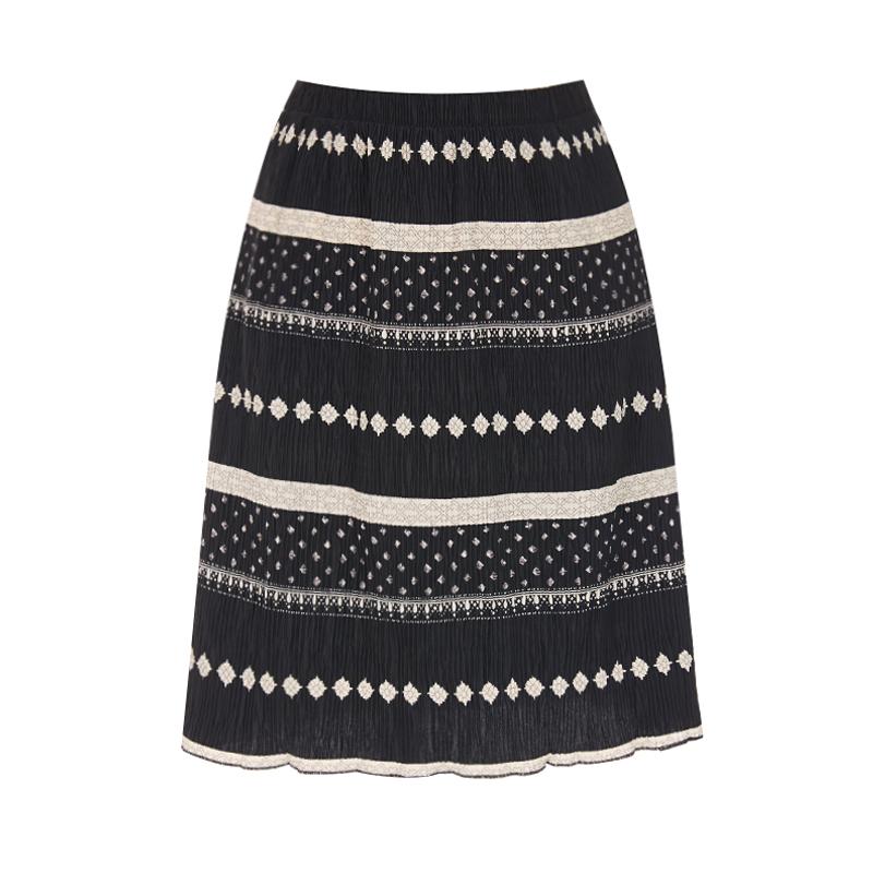Sally Patterned Pleated Mini Skirt_I6B-Csk021