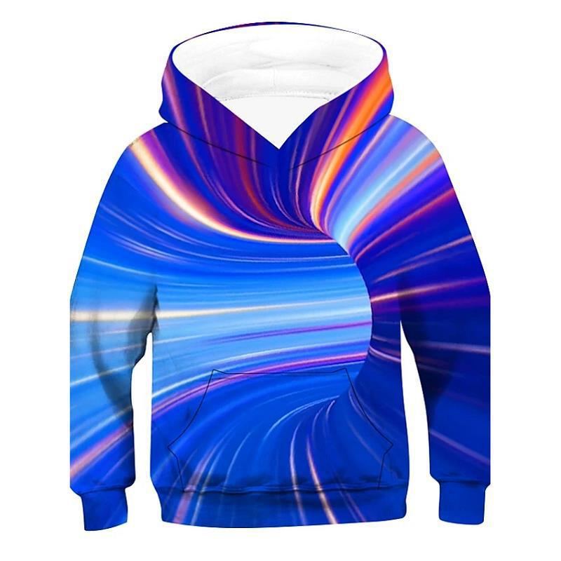 3D Černobílé designové mikiny Dětská mikina přes hlavu s dlouhým rukávem Chlapecká Dívčí Mikina Topy Streetwear Dětské oblečení Sudadera