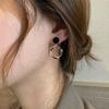 Korean Black Circle Stud Earrings: Trendy, Elegant, and High-End Design for Women