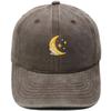 New Star Moon Embroidery Baseball Cap Washed Retro Daddy Hat Men's and Women's Casual Outdoor Sports Hat