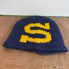 American contrasting color letter thick knitted wool hat for girls, big head circumference in autumn and winter, small face without makeup and vers