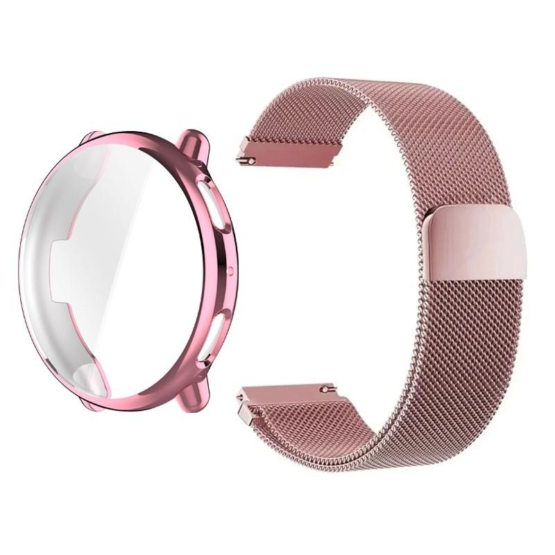 Milanese Loop Stainless Steel Watchband and TPU Protection Case for Amazfit Active 2 SmartWatch Strap Accessories