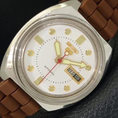 JAPÁN VINTAGE SEIKO 5 AUTOMATIKUS 6119C FÉRFI EZÜST SZÍNŰ SZÁMLAPOS KARÓRA a702319-5