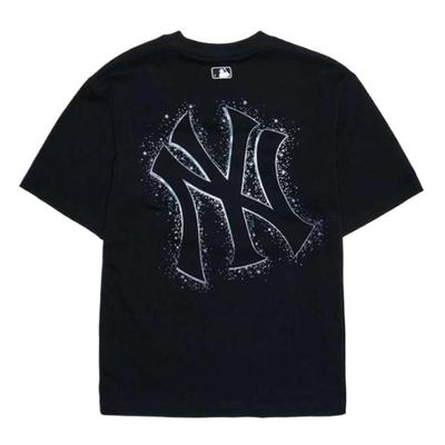 MLB New York Yankees SS25 Classic Solid Color Loose Casual Fashion Breathable Comfortable Large Logo Short Sleeve Crew Neck T-Shirt 3ATST0153-50BKS