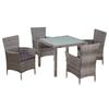 Day and Night - Day and Night 5-piece Garden Dining Set and Gray Synthetic Rattan Cushions