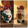 Christmas Home Accents Gnome Figurine, Resin Red Santa Dwarf Statue with Tree/Gift Box, Desktop Ornament Tomte Swedish Nordic for Table Mantel Office