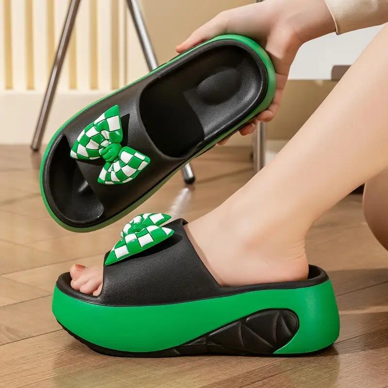 New Cute Bow Platform Slippers For Women Summer Sandals Soft EVA Thick Sole Female Indoor Outdoor Shoes Beach Street Slides