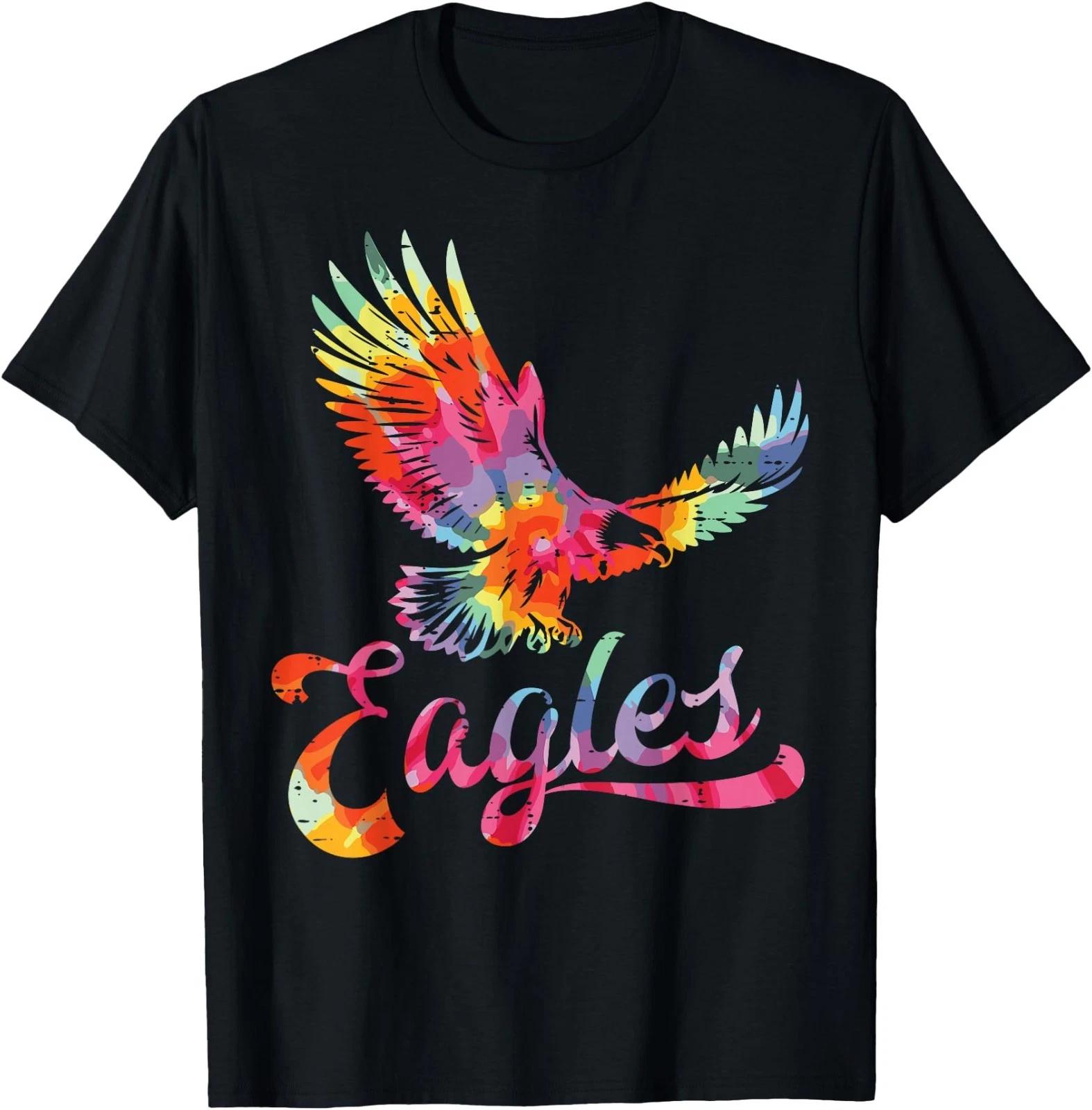 Eagle Tie Dye Retro 70s 80s Women Men T-Shirt S