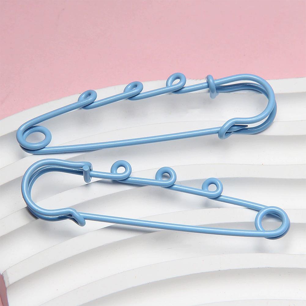 10pcs Metal Safety Pins Brooch Sewing Clothes Pins With 3Loops For Tags DIY Crafts Jewelry Making Findings