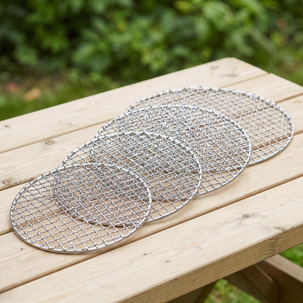 Korean Style 304 Stainless Steel Round BBQ Grill Grate for Outdoor Camping and Home Use 13 cm