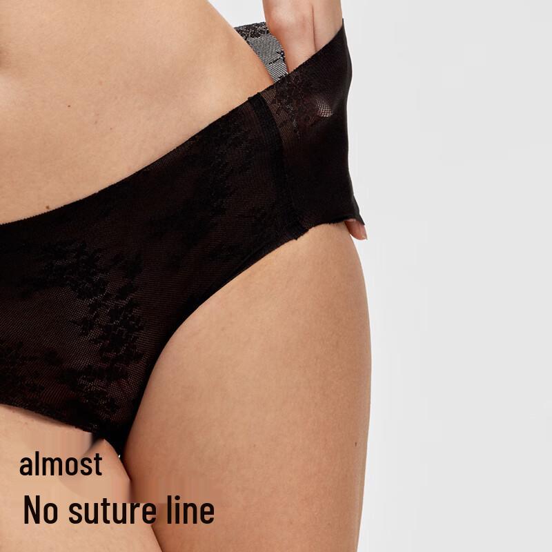 Bananain 523A Women's Seamless Lace Mid-Rise Briefs