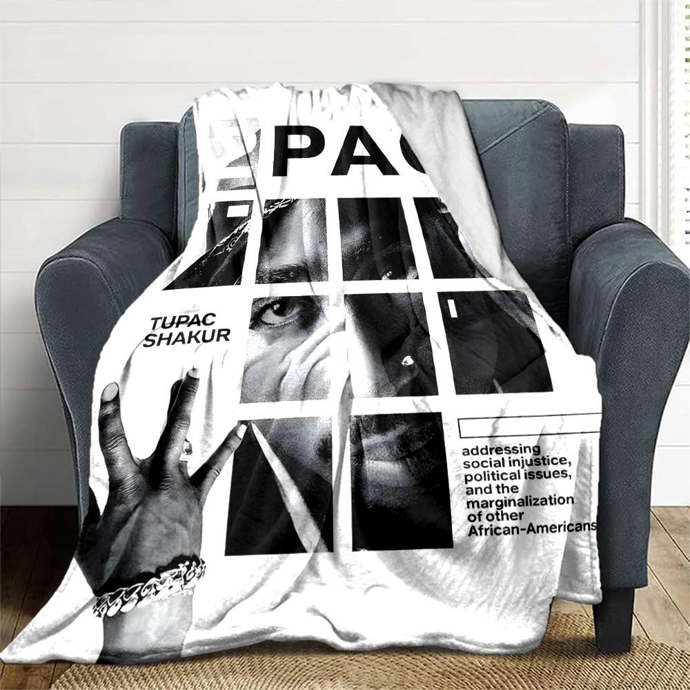 Tupac Kunst Aktivismus Leichte Decke Weich & Perfekt für Sofa Couch Büro Bett Picknicks Vier Jahreszeiten Mehrzweck Modern Ideales Geschenk Zubehör Y15