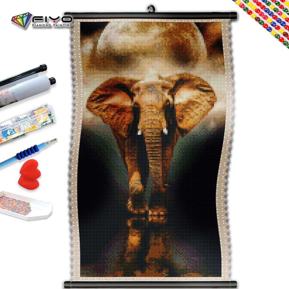 

5D DIY Рамка Алмазная картина Слон Мозаика Животное Полная вышивка Изображение Стразы Украшение дома