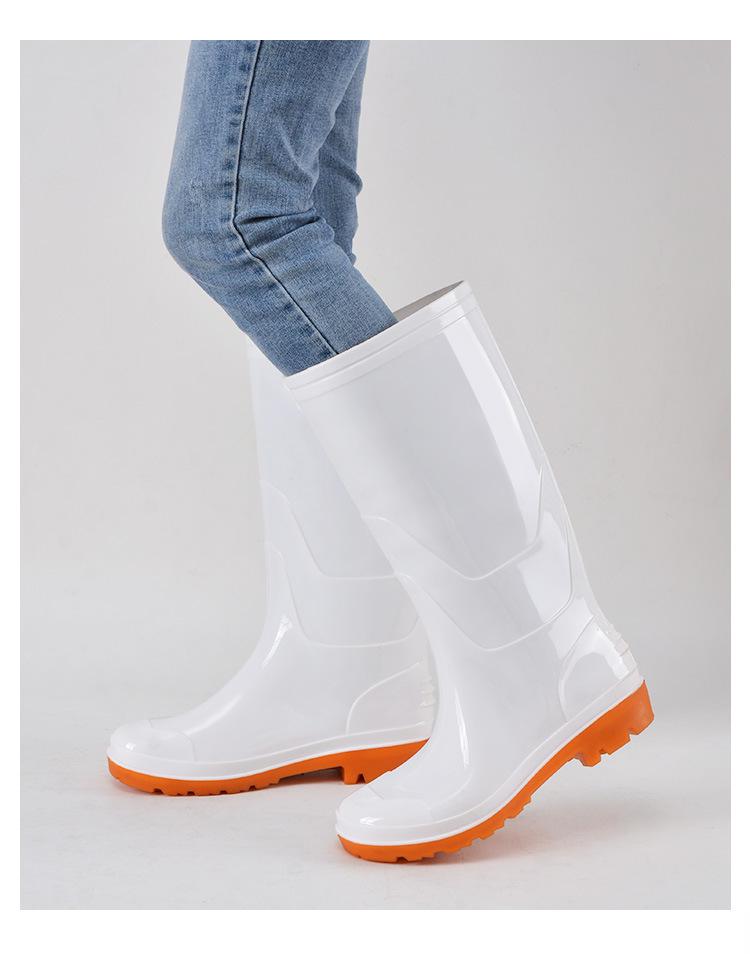 White High-Top Rain Boots: Acid, Alkali, Corrosion Resistant, Waterproof, Oilproof Farm Shoes