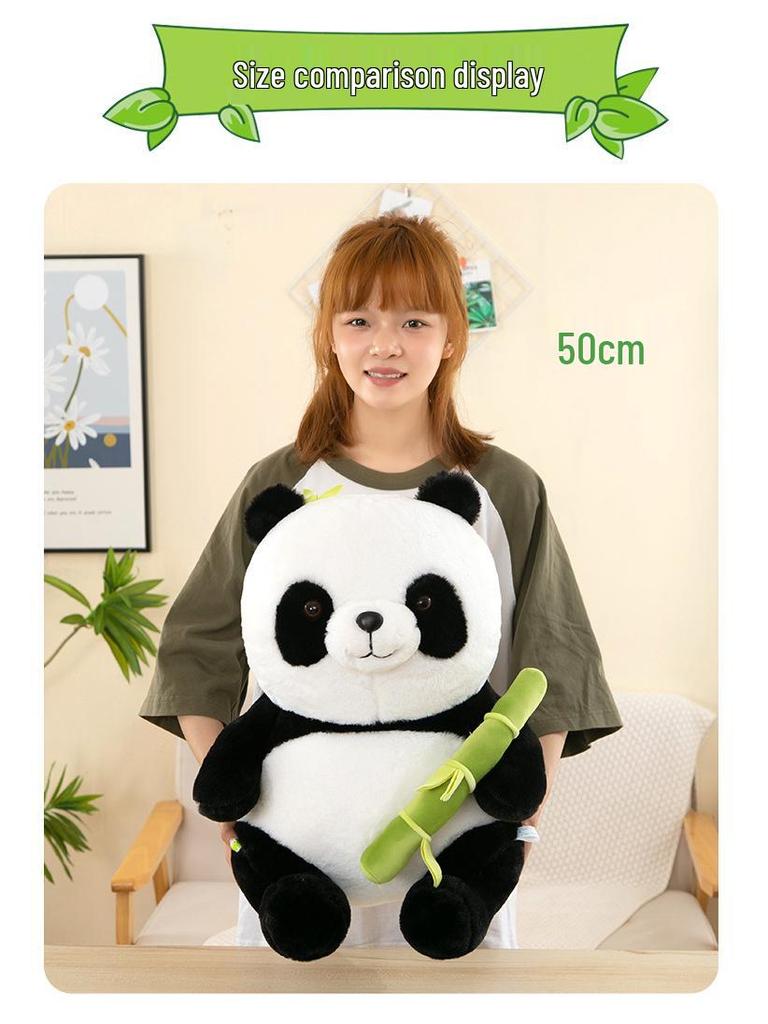 Bamboo Panda Plush Toy: Cute Floral Stuffed Animal Sleep Companion & Cloth Doll - Ideal Children's Birthday Gift for Girls