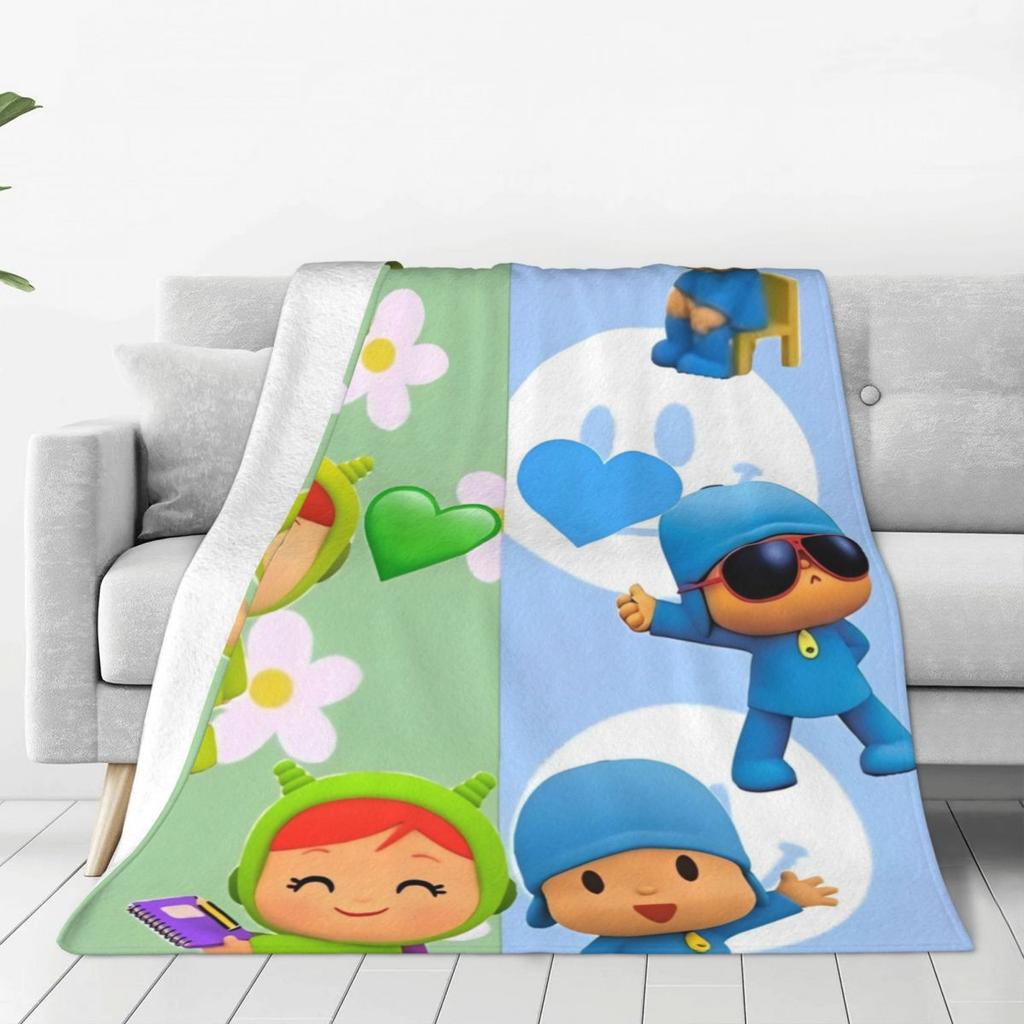 P-POCOYO Elly Pato Fred Lula Sleepy Bird (2) Blanket Quality Warm Soft Throw Blanket Spring Picnic Bedroom Novelty Bedspread