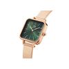 [Official Shop/Authentic Import/2-Year Warranty] Daniel Wellington DW Women's Quadro Studio 22x22 RG Green Watch, Vintage Square Design, Stylish and C