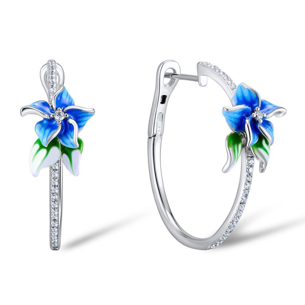 HUAMI Blume Fee Süße Ohrstecker für Damen Mode Jubiläumsparty Zirkon Weihnachts Schmuck Geschenk Hochzeit Trendige Ohrringe