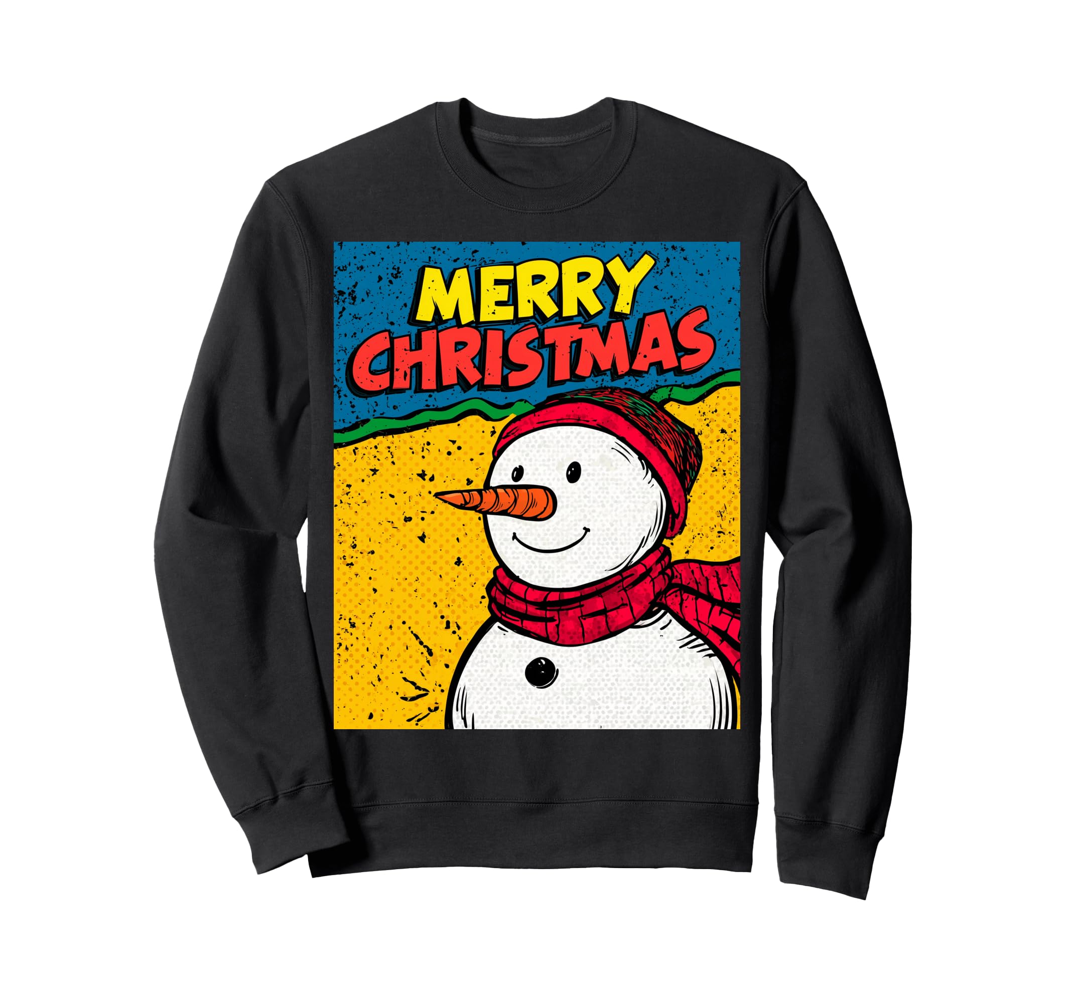 

Snowman Pop Art Merry Christmas Christmas Motif Sweatshirt чёрный