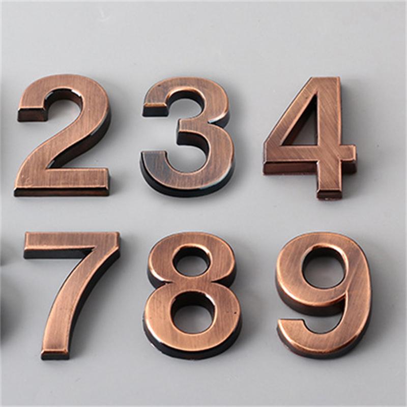 Spot Supply Numbering Digital 5cm Bronze Stereo Word Door Head Hotel House Digital Label