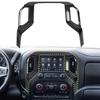 Carbon Fiber Radio Display Navigation System Cover Trim For Chevy Silverado 19+