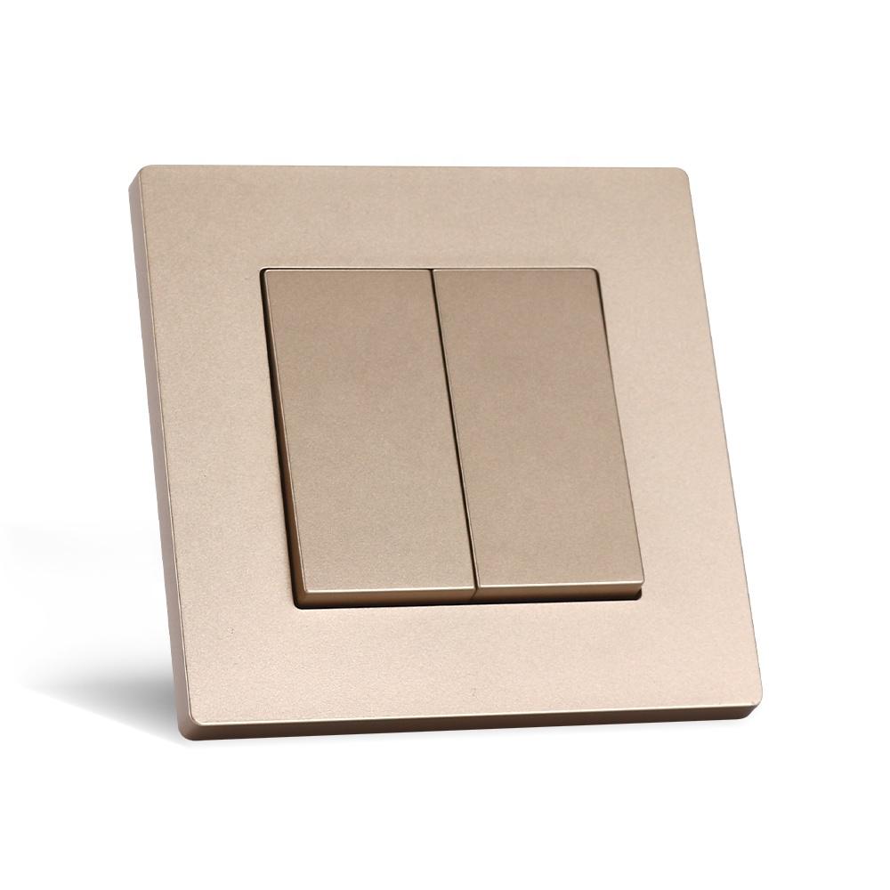 Hot Sales MEZEEN PA66 V0 Flames Retardant PC Plastic Panel Electrical 2 Gang 1 Way 2 Way Wall Light Switch 10A