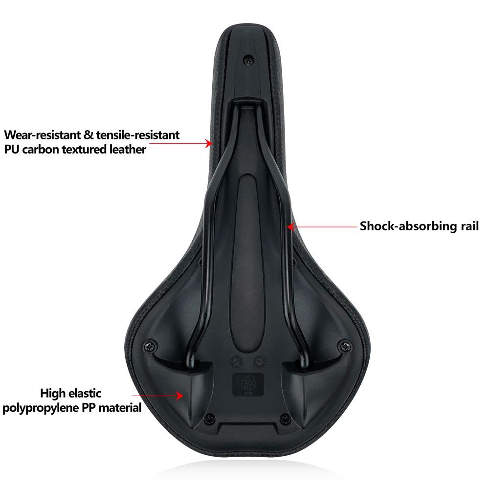 High Quality Leather Bike Saddle Steel Rail Waterproof Soft Cushion Ventilation Road MTB Fixed Gear Unisex Adults Sport Bicycle