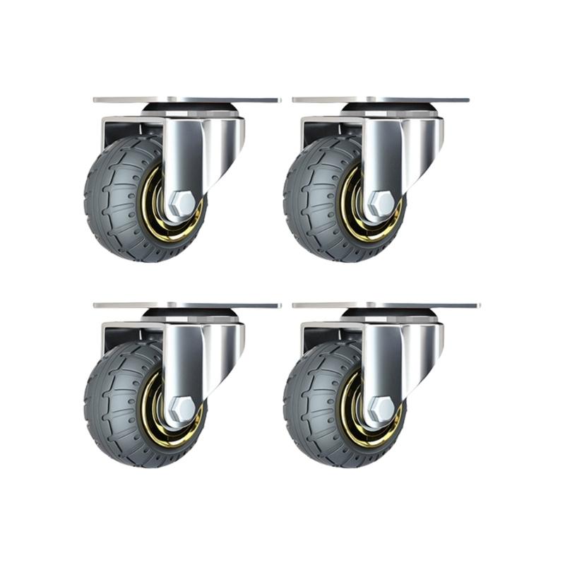 

4Pcs 3inch Universals Swivels Casters Replacement Heavy Duty Furniture Wheel Castor Quiet Trolley Wheel Easily Install