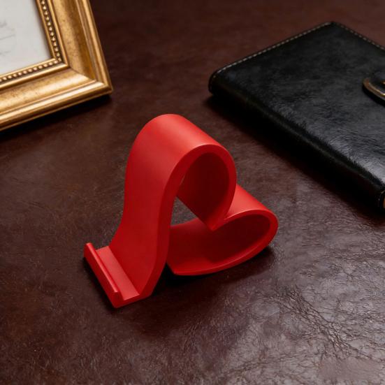 Heart Phone Stand 3D Printed Heart Shaped Mobile Phone Holder for Smartphones Tablets Kindles Romantic Desk Accessory for Home Office Nightstand