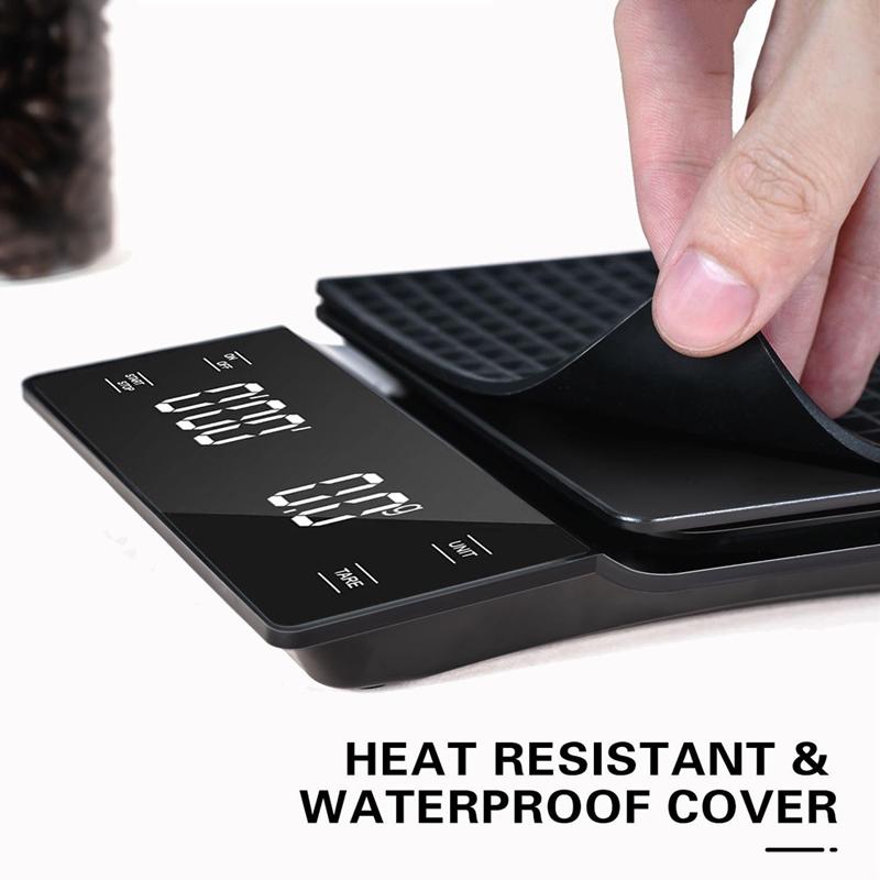 3kg 0.1g Digital Coffee Scale with Timer LED Screen Espresso High Precision Measures Kitchen Scale LCD Digital Kitchen Scale