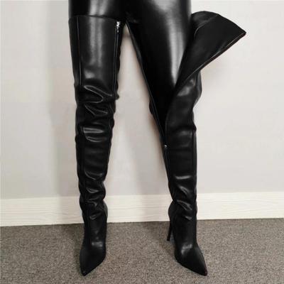 Sexy Women's Over-the-knee Boots Pu High Knee Boots High Heels Boot Female Shoes