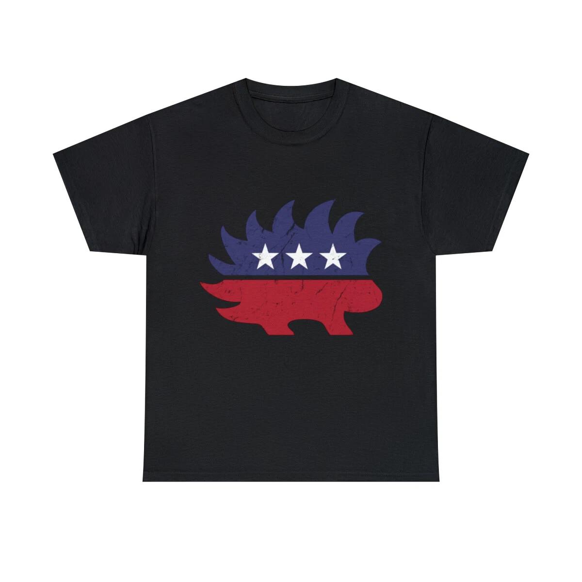 Libertarian Porcupine Graphic Tee Shirt, S-5XL M