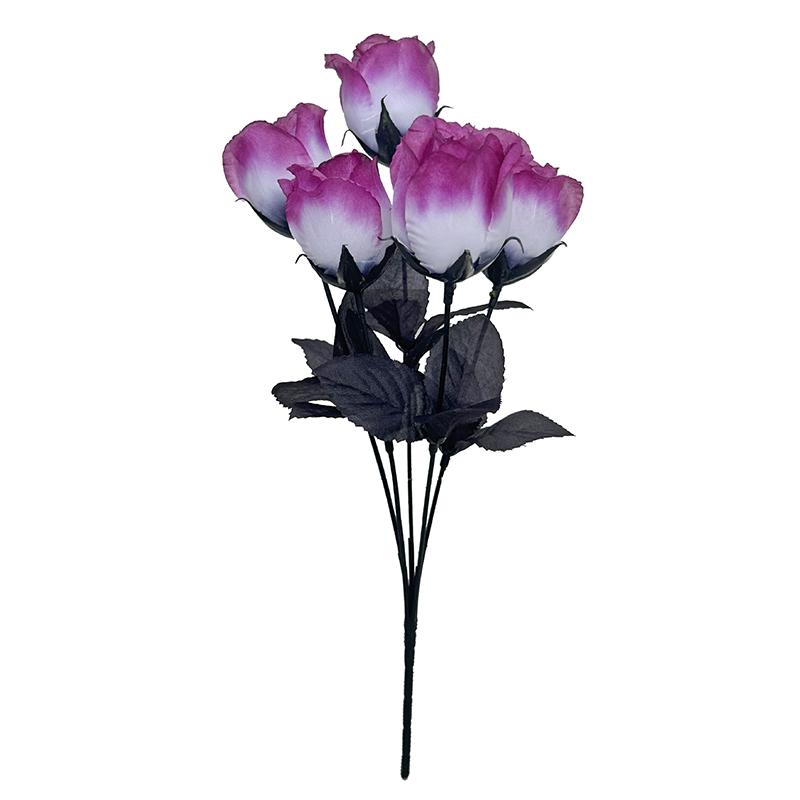 

1 шт. Готические черные розы Искусственная черная роза Винтажные готические цветочные композиции Роскошный готический цветочный декор 36 см фиолетовый